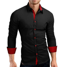 Load image into Gallery viewer, Men Shirt Brand 2018 Male High Quality Long Sleeve Shirts Casual Hit Color Slim Fit Black Man Dress Shirts 4XL C936