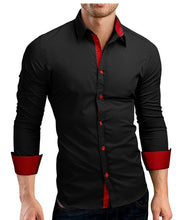 Load image into Gallery viewer, Men Shirt Brand 2018 Male High Quality Long Sleeve Shirts Casual Hit Color Slim Fit Black Man Dress Shirts 4XL C936