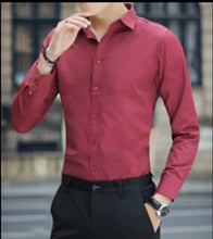 Load image into Gallery viewer, Large Size Men&#39;s Business Casual Long Sleeved Shirt White Blue Black Smart Male Social Dress Shirt Plus