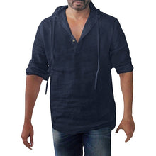 Load image into Gallery viewer, Brand Men&#39;s Shirt Summer Style Fashionable Pure Cotton Hemp Hooded Long Sleeve Blouse Top Men New Casual Shirt Camisas De Hombre